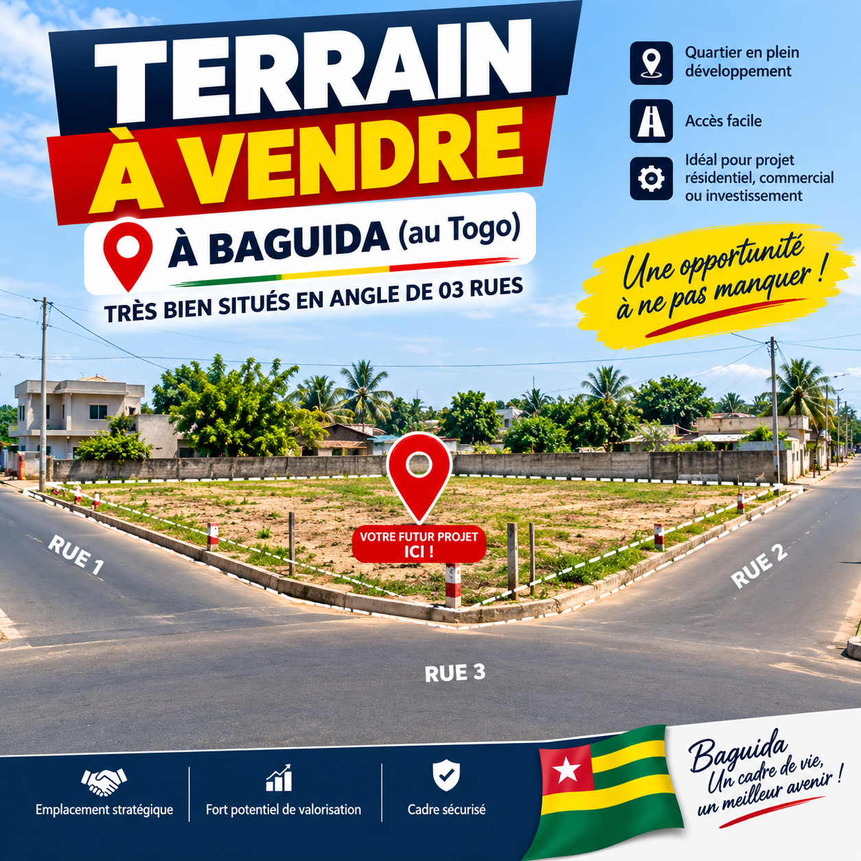 TERRAIN À VENDRE À BAGUIDA