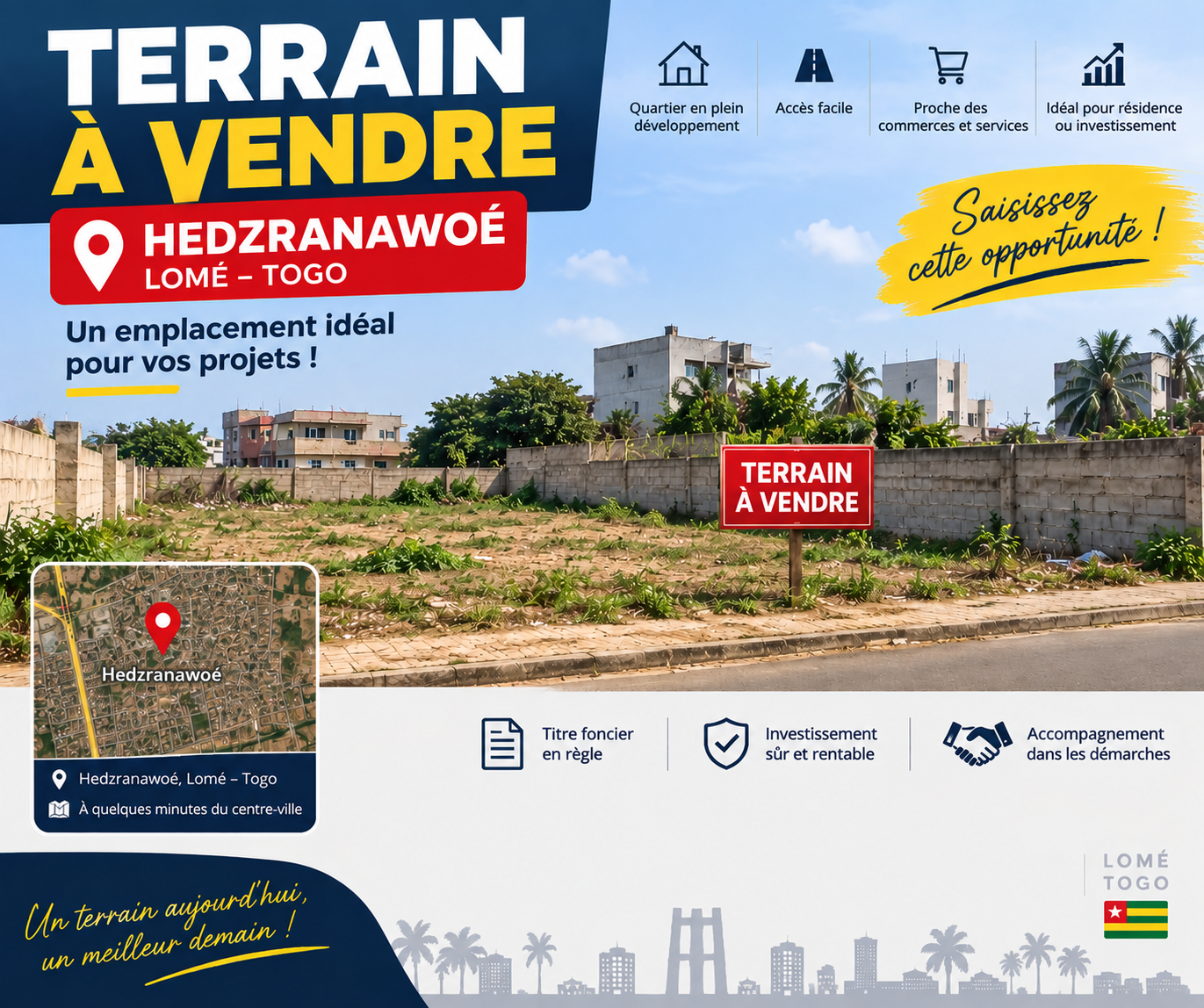 TERRAIN À VENDRE À HEDZRANAWOÉ