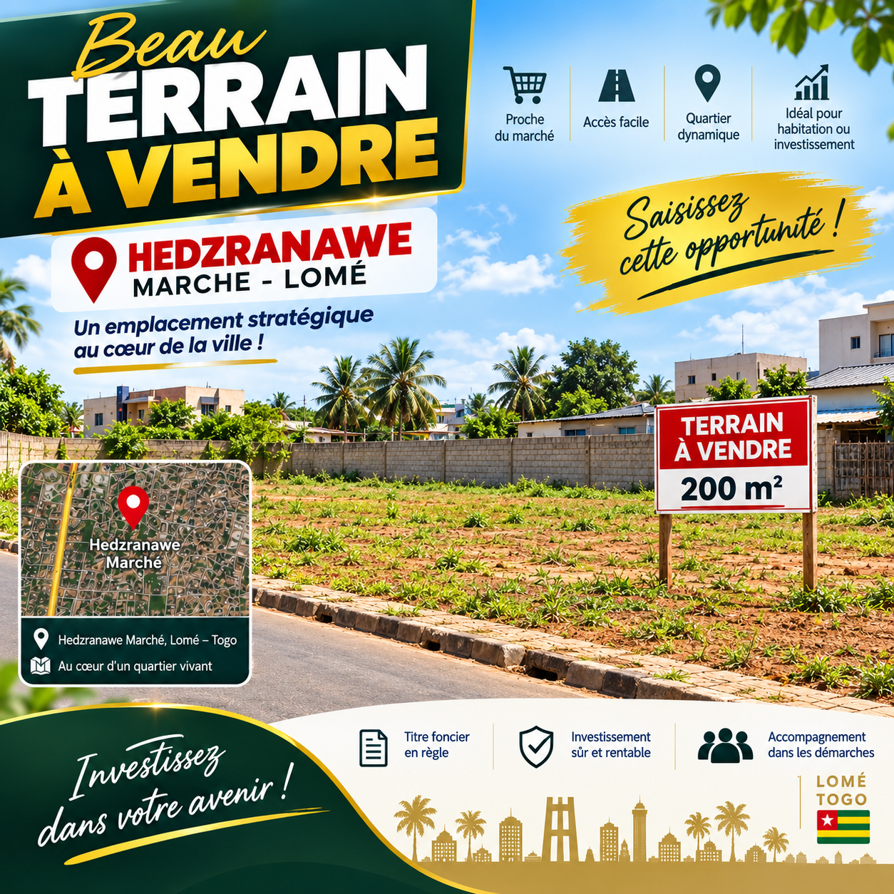VEND BEAU TERRAIN - HEDZRANAWOE LOME
