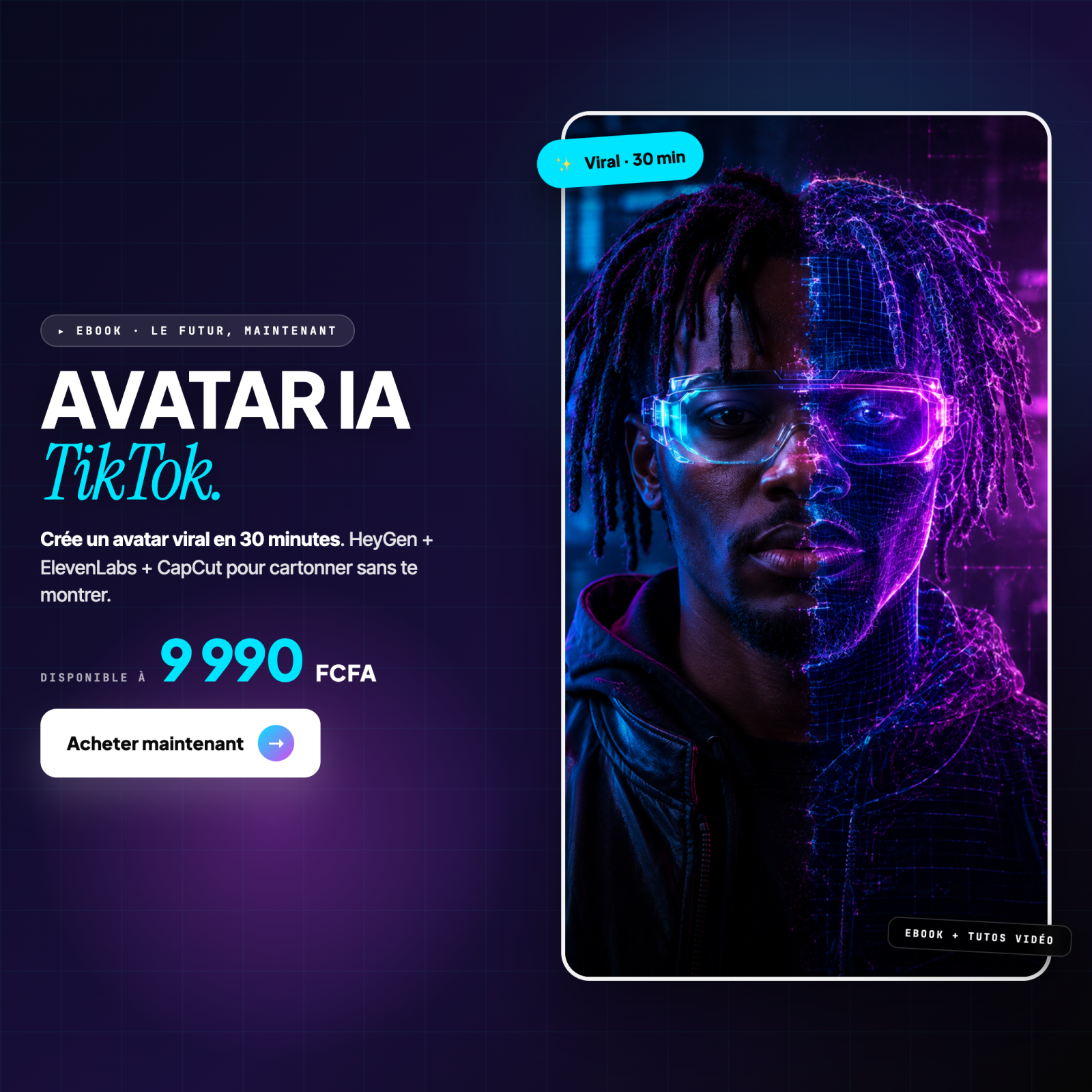 Pack avatar IA : 30vidéos TikTok sans tefilmer