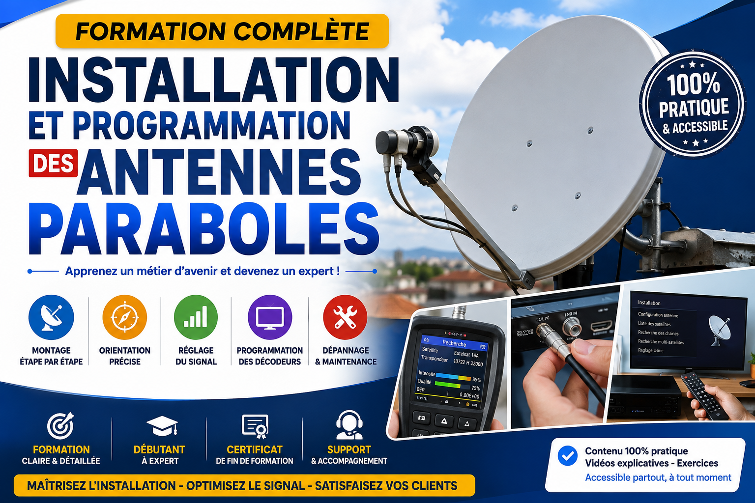 📡 FORMATION PROFESSIONNELLE : INSTALLATION & PROGRAMMATION DES ANTENNES PARABOLIQUES